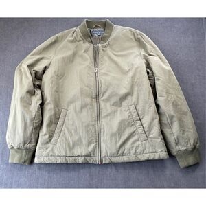 Bleecker and Broad Bomber Jacket Mens L Green Zip Up Lightweight Casual Fall